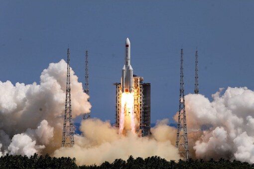 A Long March-5B Y3 rocket, carrying the Wentian lab module for China's space station under construction, takes off from Wenchang Spacecraft Launch Site in Hainan province, China July 24, 2022. Via Reuters