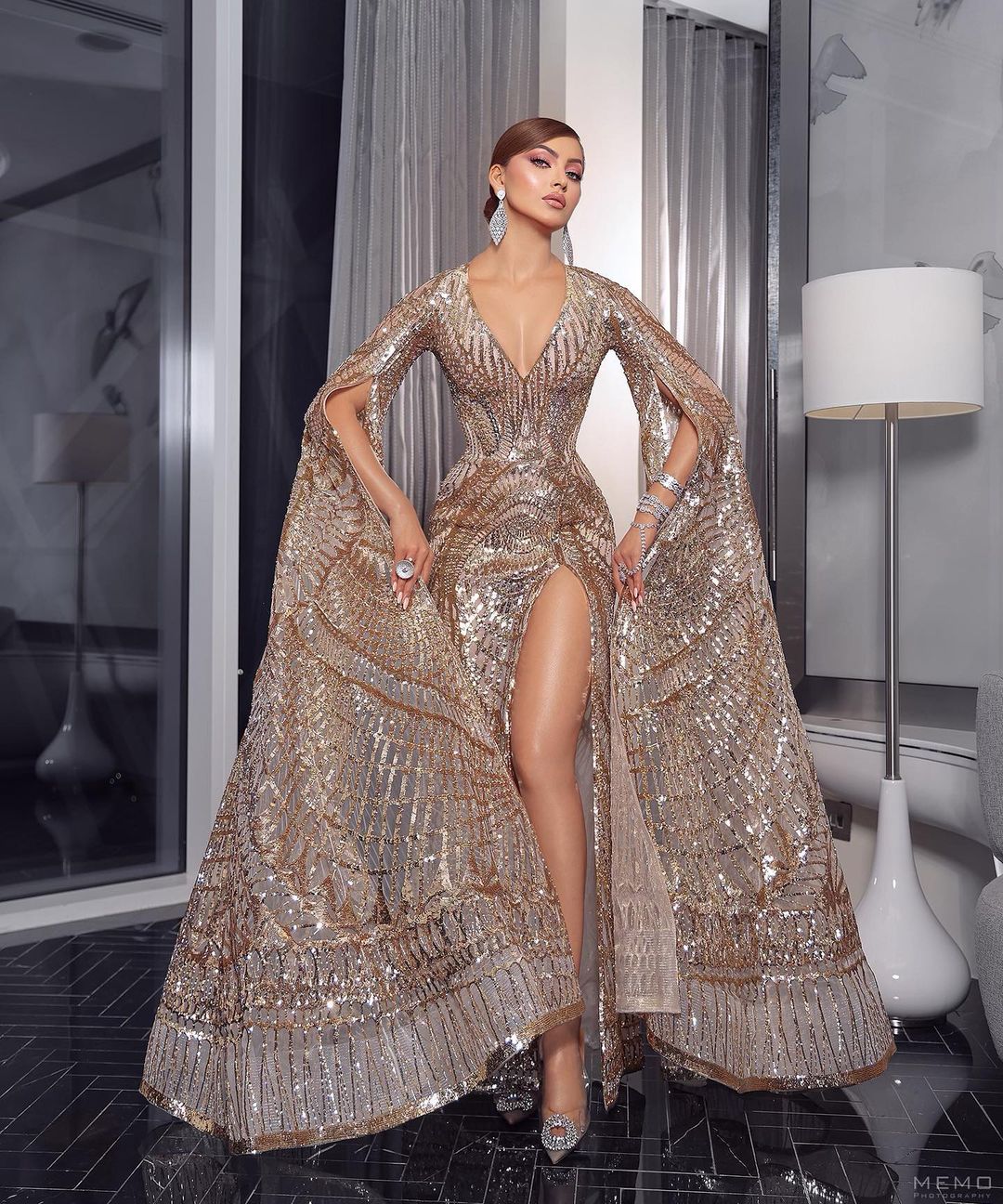 Urvashi Rautela Is A Sight To Behold In Silver Metallic Gown, Check Out The  Diva's Stunning Pictures
