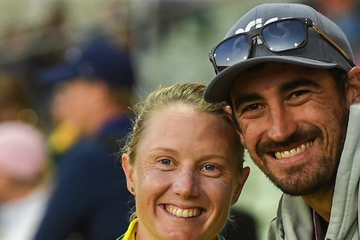 Australia seamer Mitchell Starc came to cheer for his wife, Alyssa Healy, Australian wicketkeeper during the CWG 2022 Final (ICC Image)