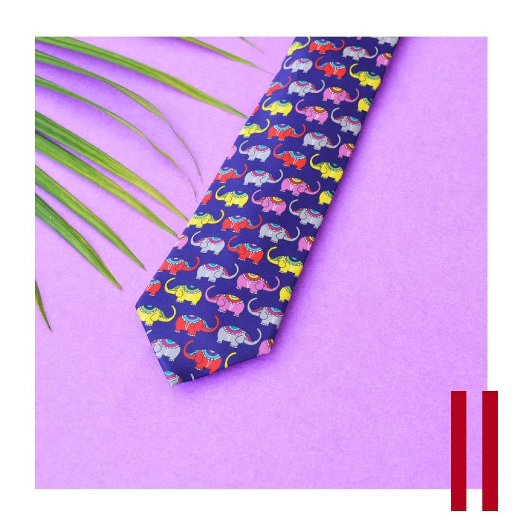 Be the life of the party in ties featuring colourful elephant motifs