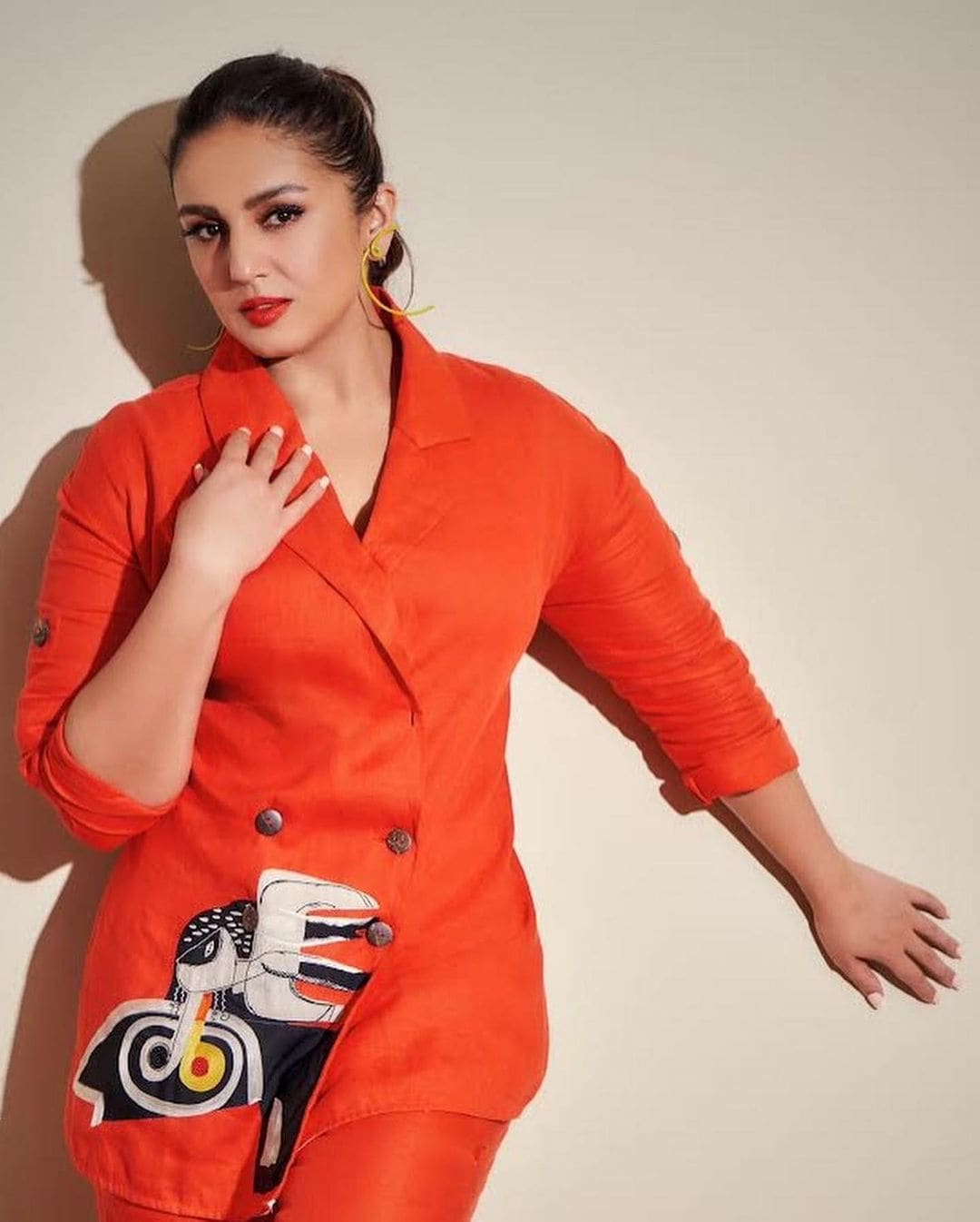 Huma Qureshi Gives Boss-Lady Vibes in Orange Pantsuit