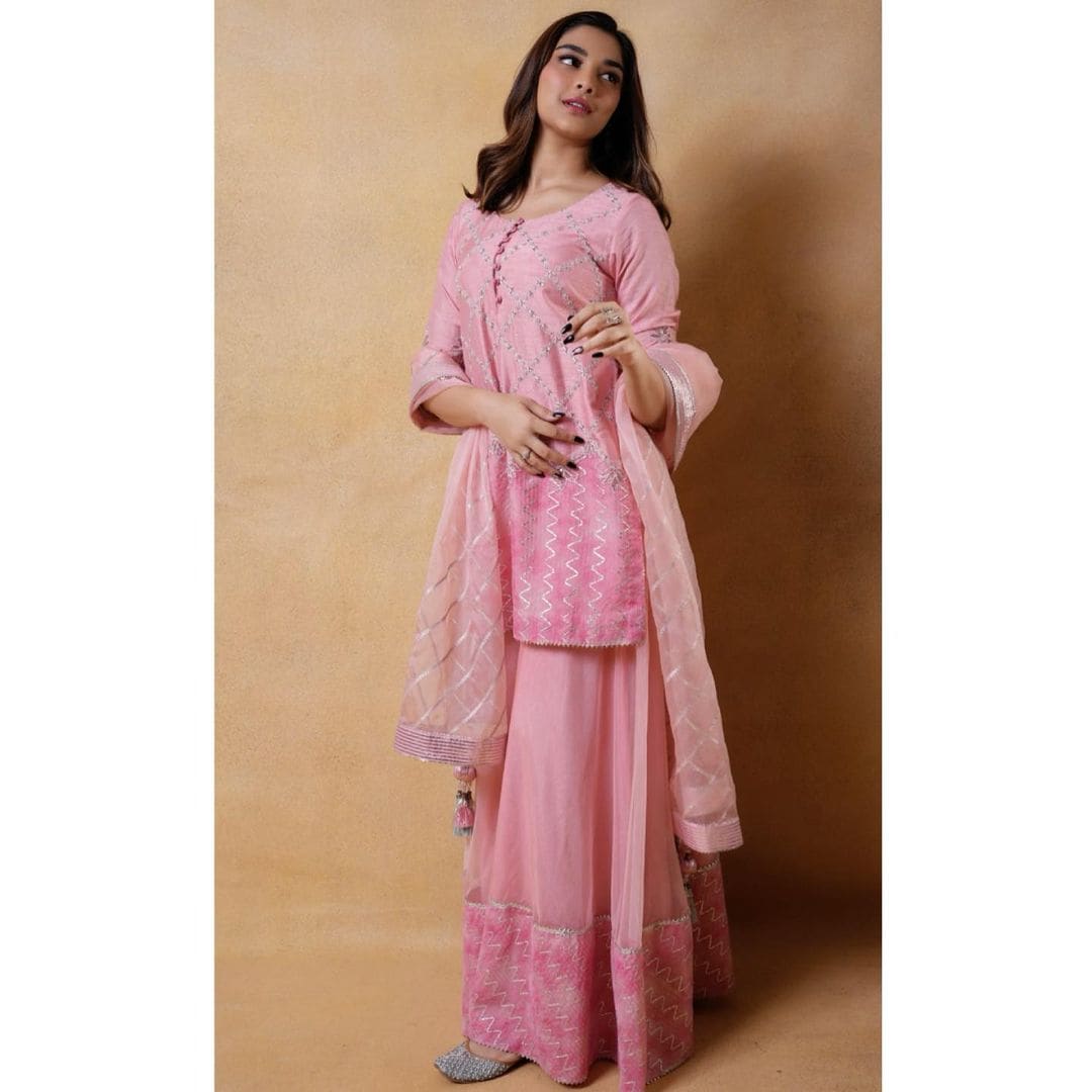 Give your festive celebrations a sharara start with this pastel ensemble. Image: Instagram