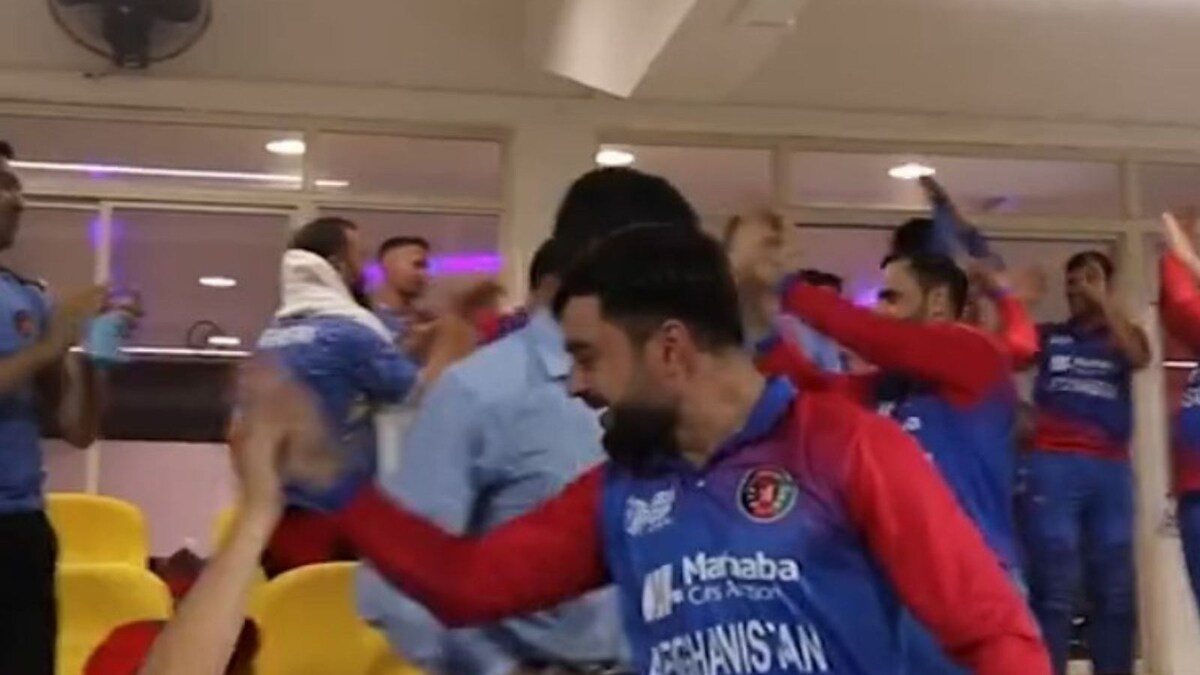 Asia Cup 2022 Afghanistans Dressing Room Erupts In Euphoria After Najibullah Zadran Sinks 4904