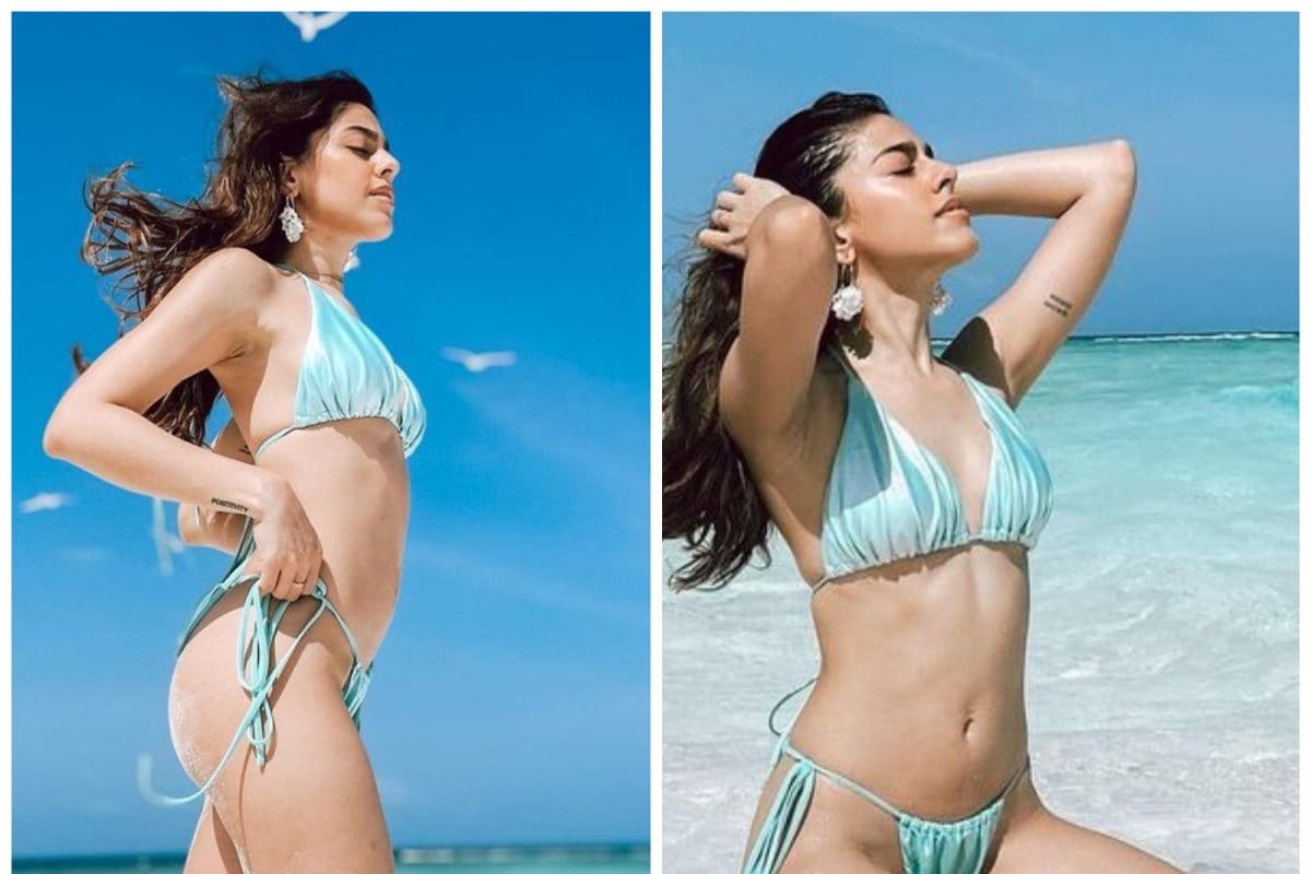 Alaya F Looks Steaming Hot in Blue Bikini, Check Her Hot and Sexy Pictures  From Maldives Vacay - News18