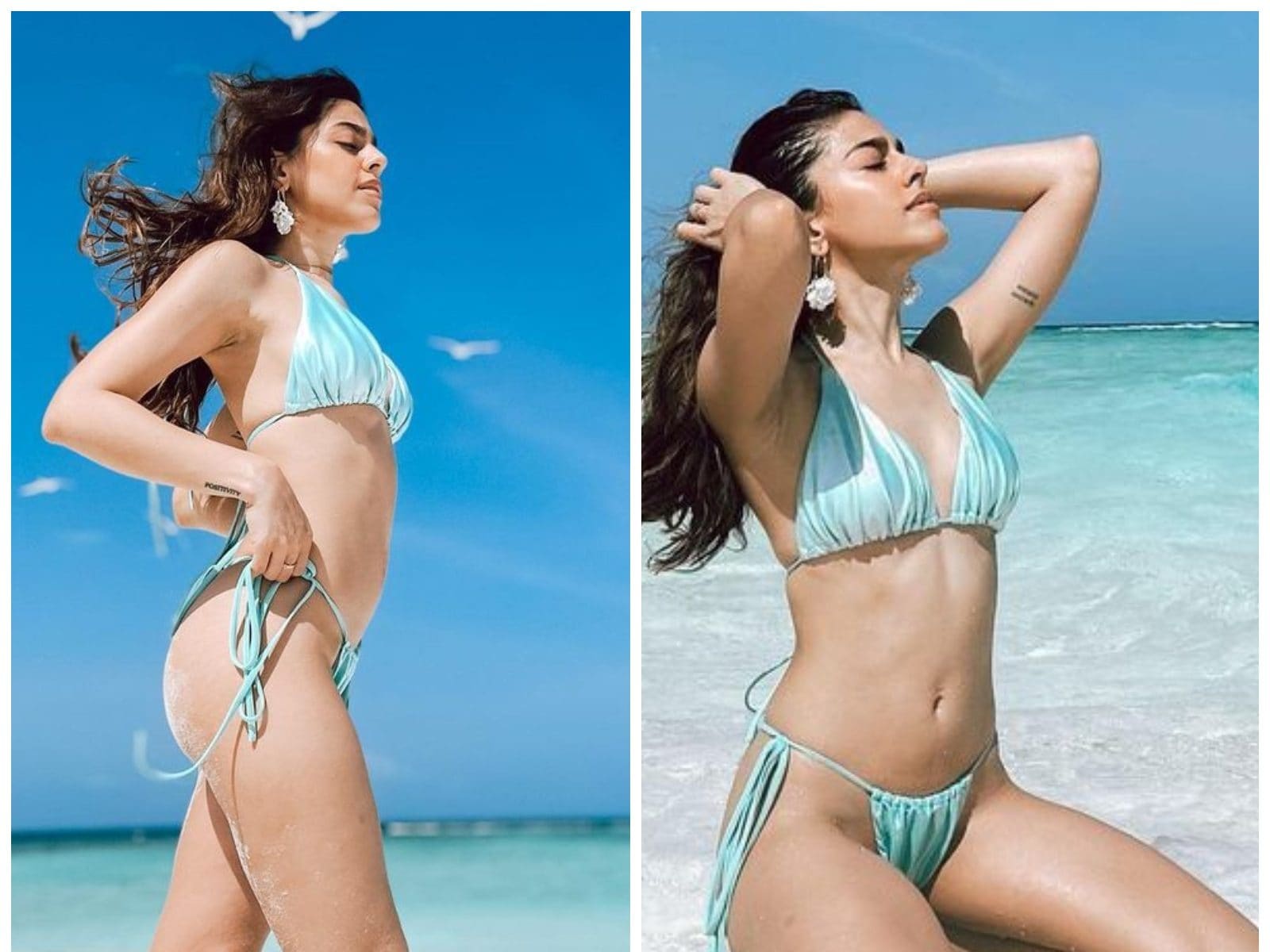 Alaya F Looks Steaming Hot in Blue Bikini, Check Her Hot and Sexy Pictures  From Maldives Vacay - News18
