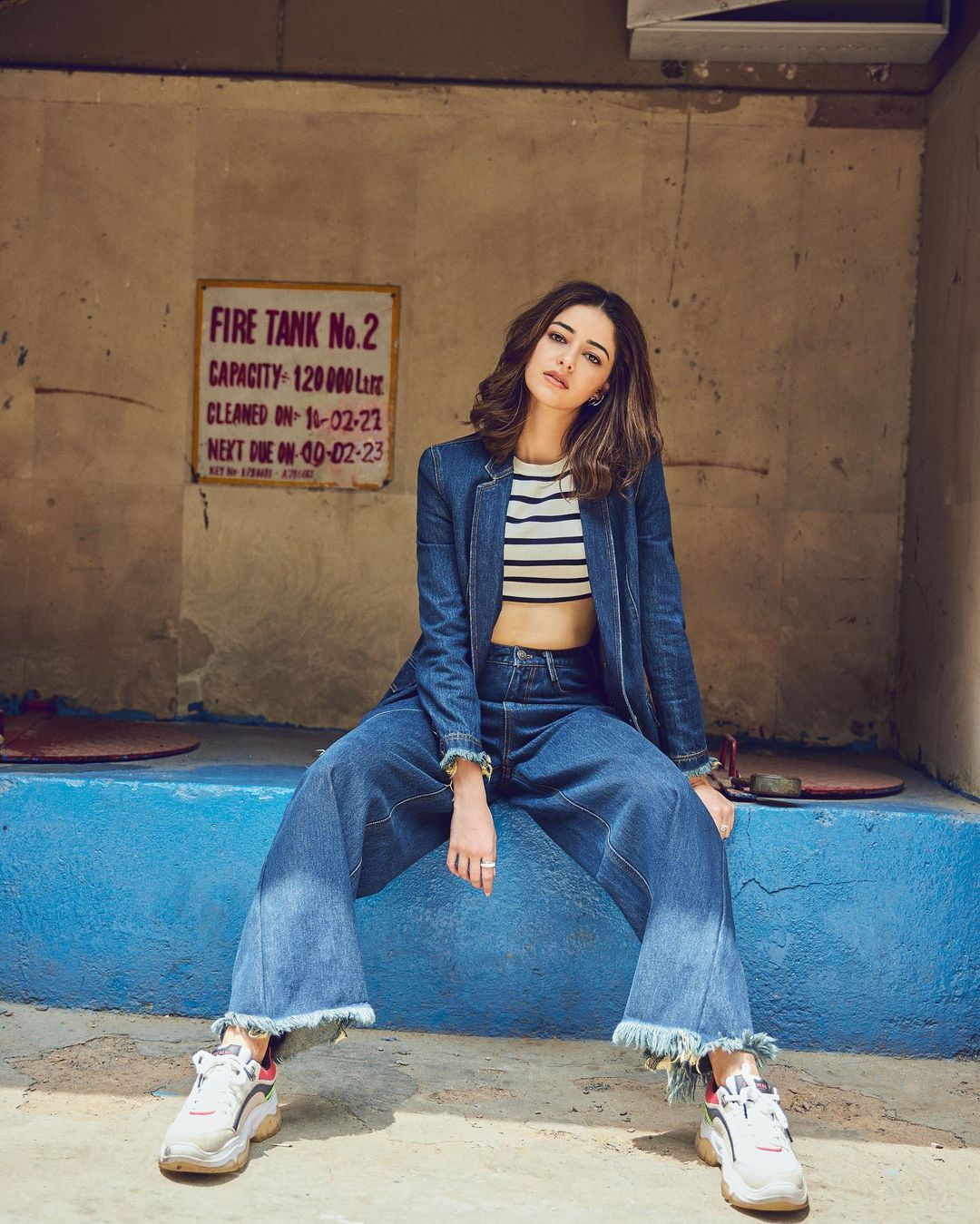 Ananya Panday Raises the Fashion Bar with Sultry Bralette, Checkered Blazer,  and Denim Jeans (View Pics)