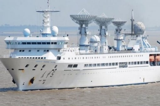Chinese surveillance ship Yuan Wang 5 was at Sri Lanka’s Hambantota port in August. (Photo: ANI)