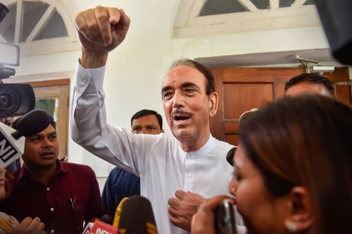 Former Congress leader Ghulam Nabi Azad interacts with the media at his residence in New Delhi on August 29, 2022. (PTI Photo/Kamal Singh)