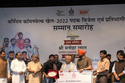 Haryana CM Felicitates CWG 2022 Medallists (IANS) 