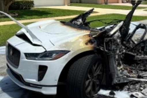 Jaguar I-Pace electric car reduced to ashes after battery fire in US (Credit: IANS)