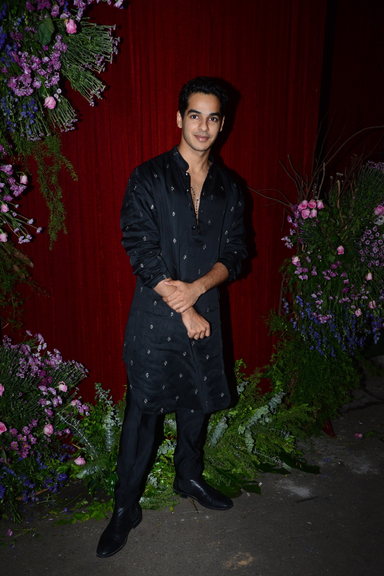Ishaan Khatter also posed for the lens as he arrived at Kunal Rawal and Arpita Mehta's pre-wedding bash. (Photo: Viral Bhayani) 