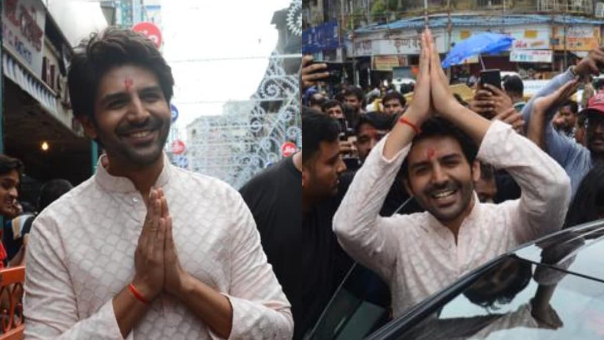 Ganesh Chaturthi: Kartik Aaryan Gets Mobbed As He Visits Lalbaugcha Raja for Darshan, See Pics