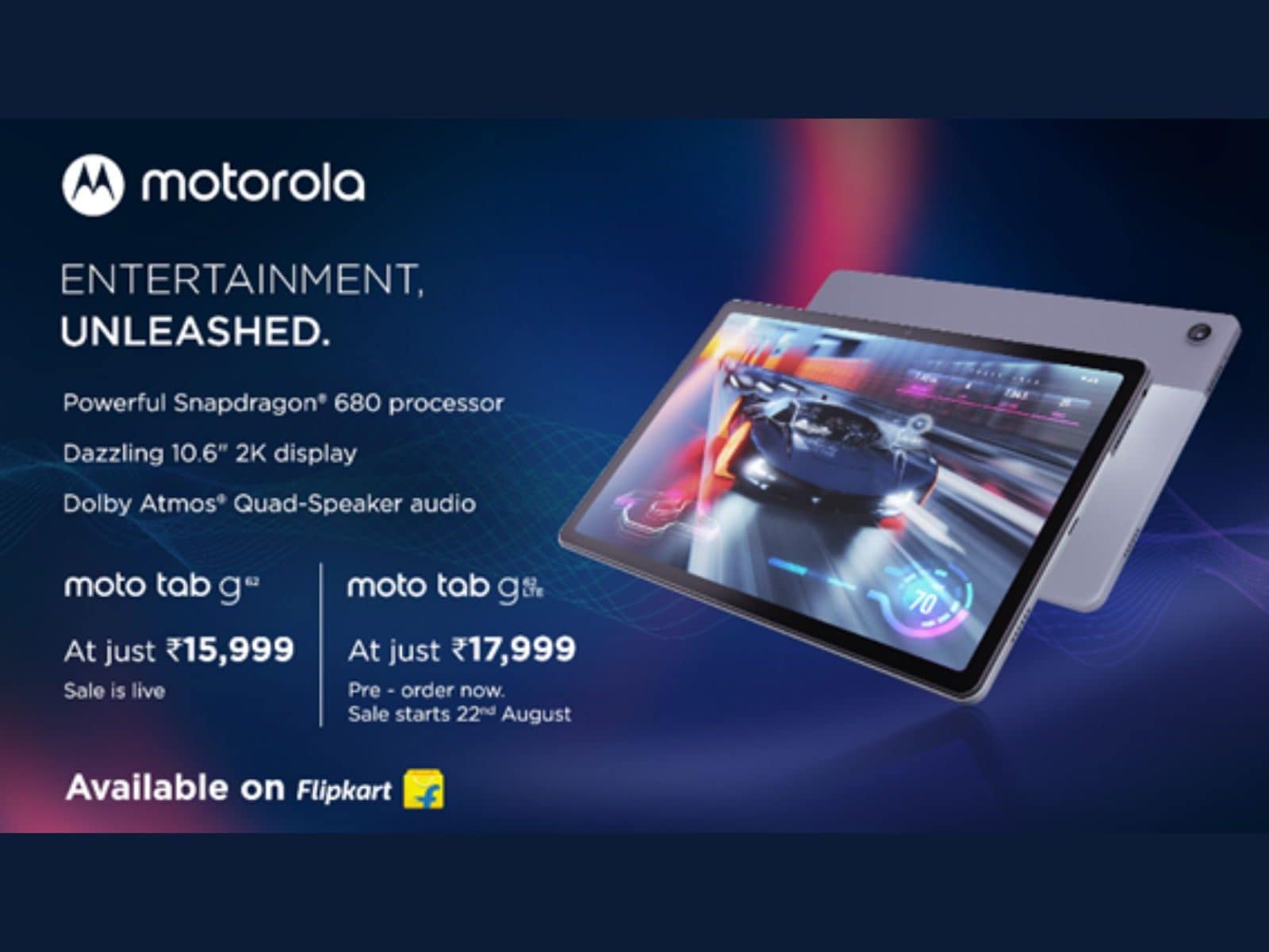 Motorola Launches Moto Tab G62 Tablet In India With 2K Display: Price,  Specifications And More - News18