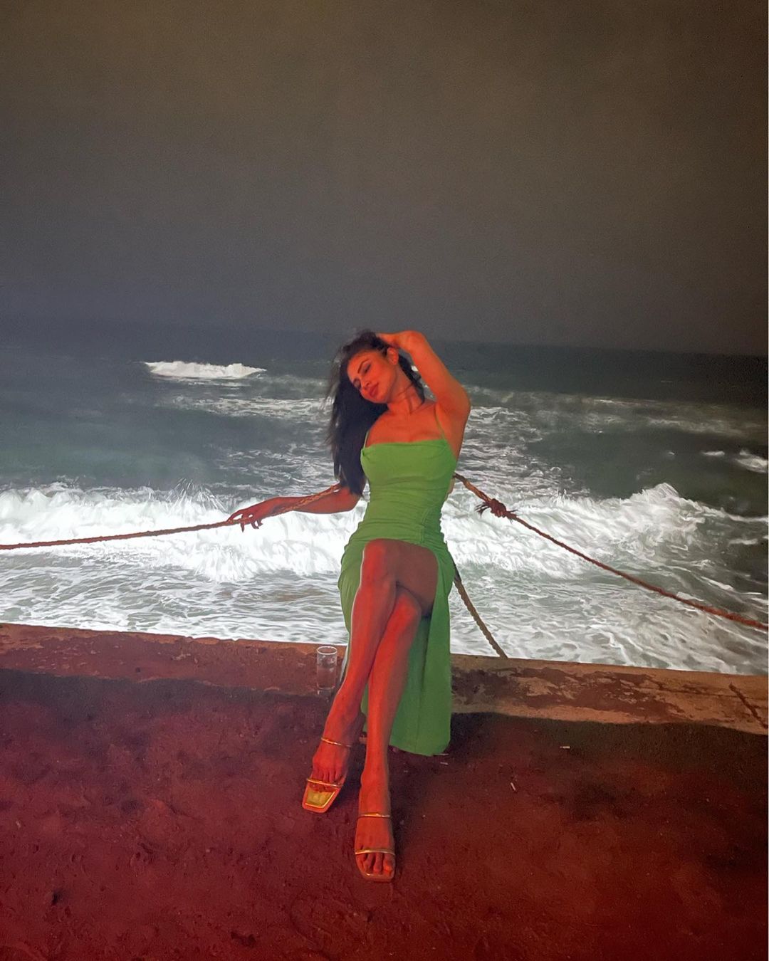 Mouni Roy Nails Summer Fashion In Vibrant Red Maxi Dress, Check Out The ...