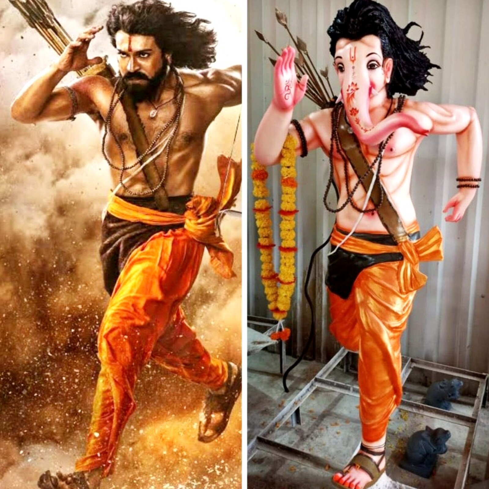 Ganesh Chaturthi 2022: Ram Charan's RRR Look Inspires Ganpati Idols Across India; See Pic Ganesh Chaturthi 2022: Ram Charan's RRR Look Inspires Ganpati Idols Across India; See Pic