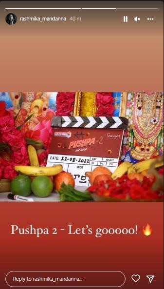 Pushpa 2: Rashmika Mandanna Posts Glimpse of Pooja As Filming for Allu Arjun Movie Begins Today