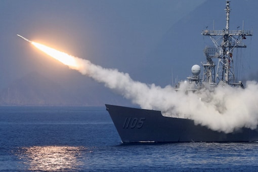 A missile is fired from ROCS Chi Kuang off Taiwan's northeastern coast, in Yilan, Taiwan (Image: Reuters)