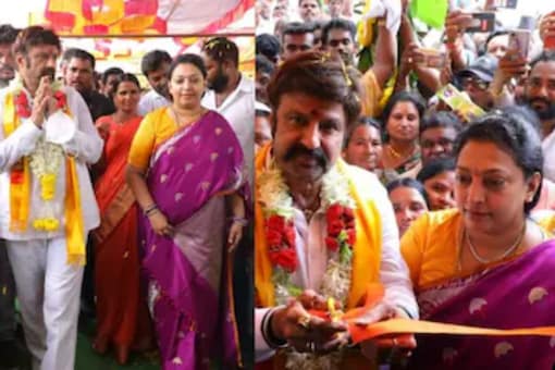 In the video shared on Twitter, Balakrishna is seen spending time with his fan and his family members.
