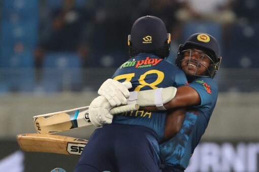 Sri Lankan players celebrate their thrilling win over Bangladesh in Asia Cup 2022.