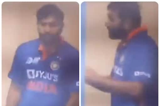 Rohit Sharma discussing a thing or two with Rishabh Pant in the dressing room.