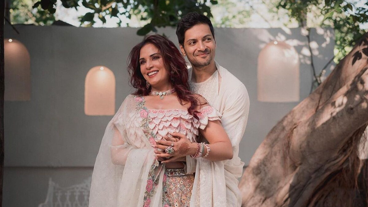 Richa Chadha-Ali Fazal Sangeet: Couple Dazzle in a Rahul Mishra and Abu Jani Sandeep Khosla Ensembles