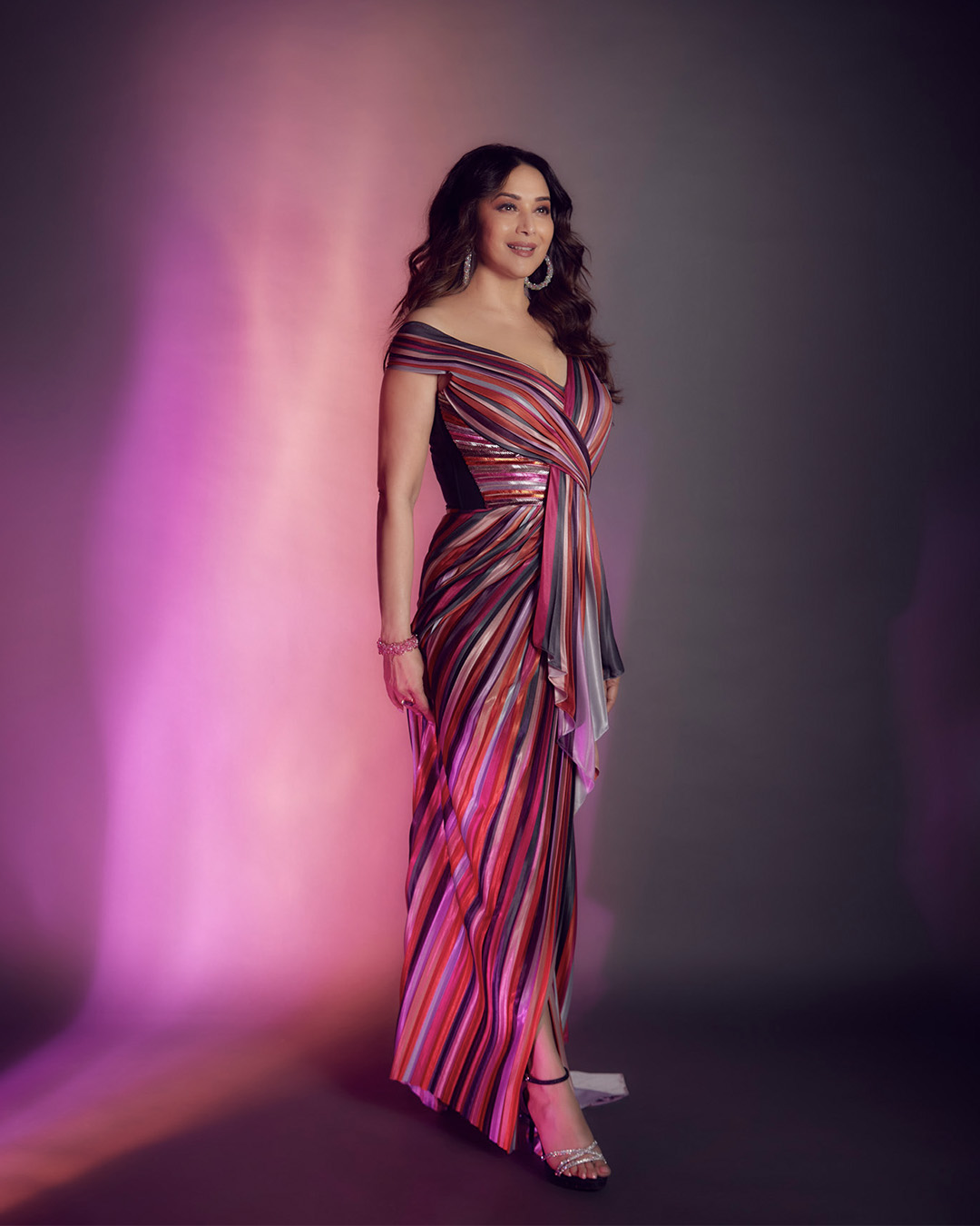 Madhuri Dixits Stunning Pre Draped Saree Gown Is Just Another Day Of