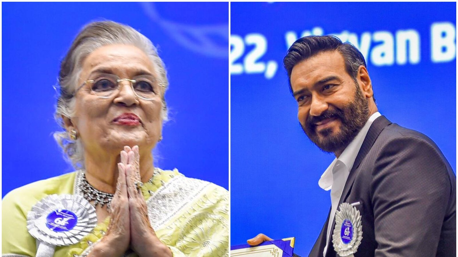 68th National Film Awards 2022 Live Updates: Asha Parekh Accepts Dadasaheb Phalke Award, Suriya and Ajay Devgn Get Best Actor