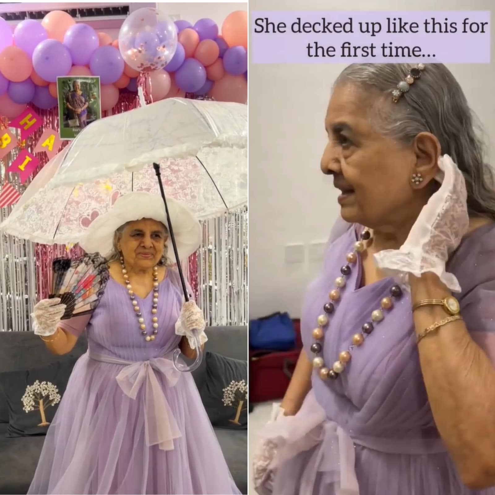 Grandmother Dressing Up For Her Victorian-Themed Birthday Party is Winning  Hearts - News18