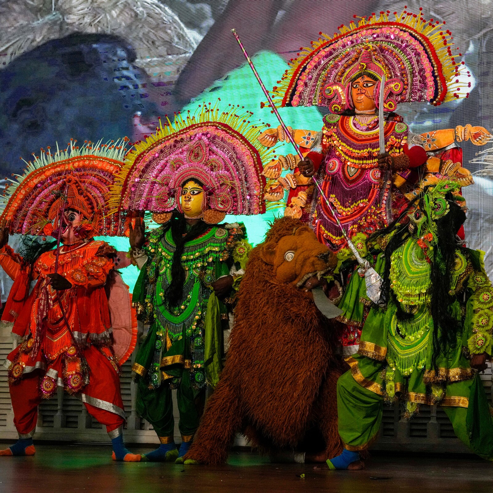 Kolkata Durga Puja translates Chandipath to English.