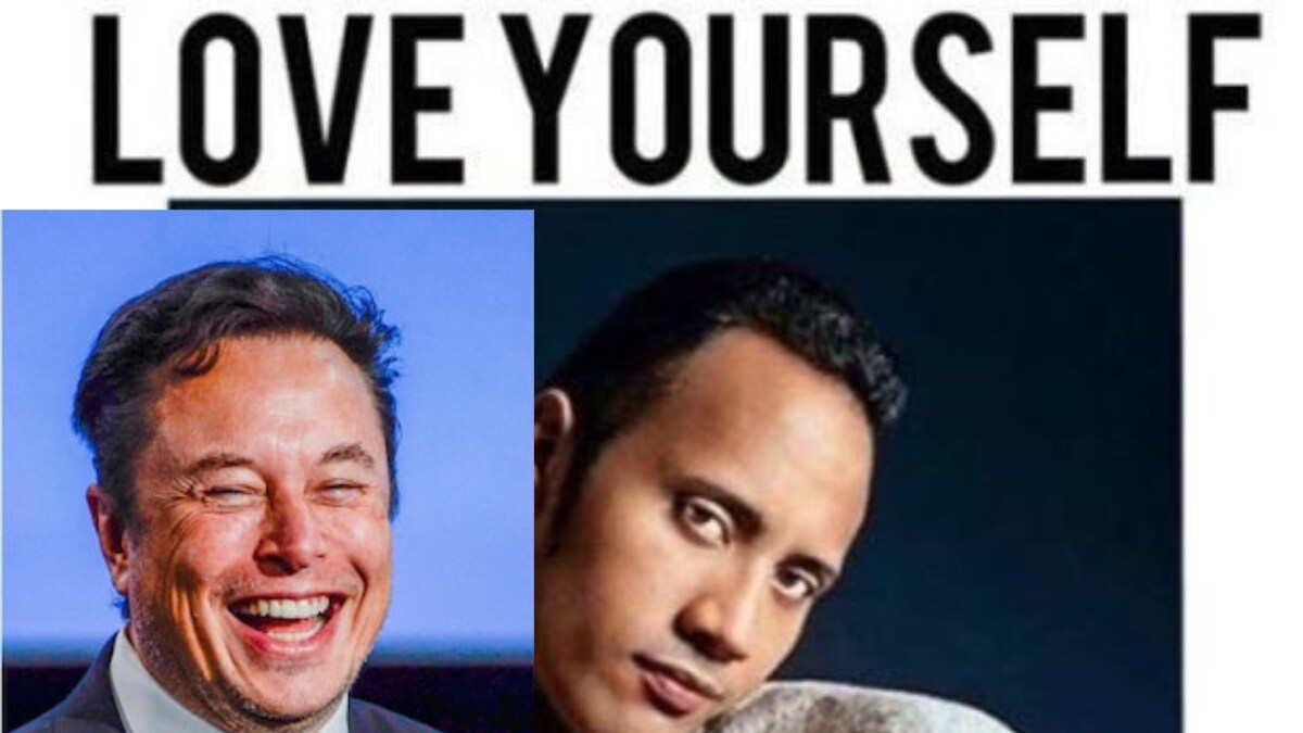 Love Yourself': Elon Musk's Newest 'Dad Joke' is a Meme of The Rock Holding  a Rock - News18