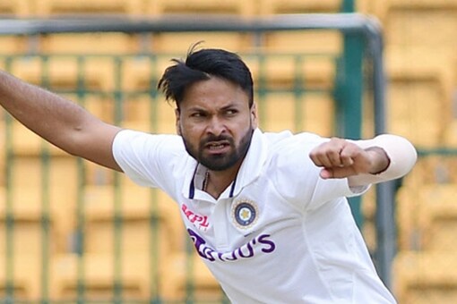 India A pacer Mukesh Kumar celebrates his wicket against New Zealand A.