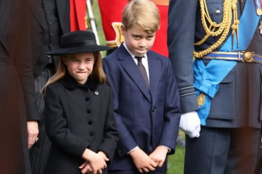 Prince George and Princess Charlotte at state funeral and burial of Britain's Queen Elizabeth, in London, Britain, September 19, 2022.
(Image: AFP)