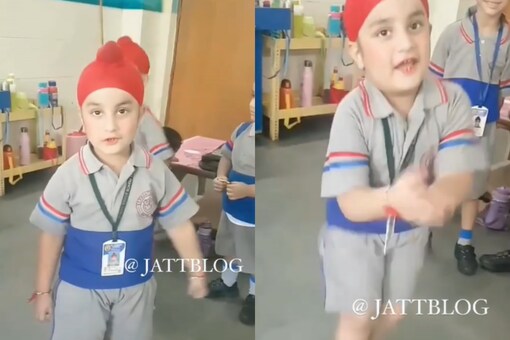 The boy doesn’t miss a beat as he dances his heart out to the upbeat Punjabi number as he is surrounded by his peers. (Credits: Instagram)
