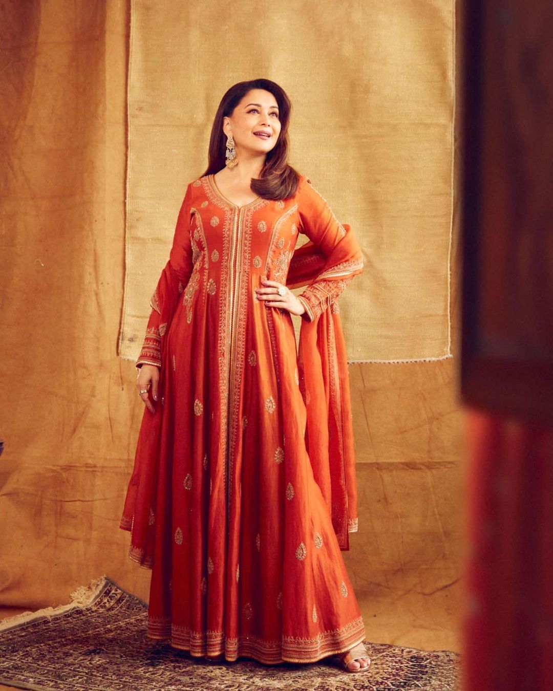 Madhuri Dixit Gives Festive Goals With Vibrant Ethnic Wear Outfits Check Out The Superstars 8642