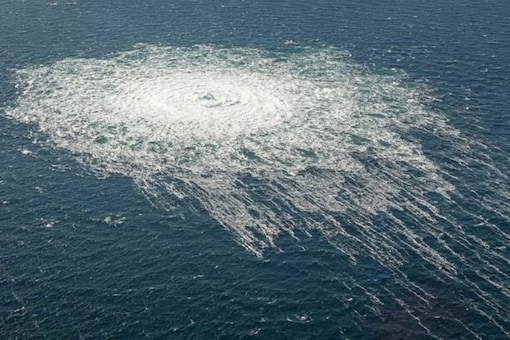 Gas bubbles from the Nord Stream 2 leak reaching surface of the Baltic Sea in the area shows disturbance of well over one kilometre diameter near Bornholm, Denmark (Reuters Photo)