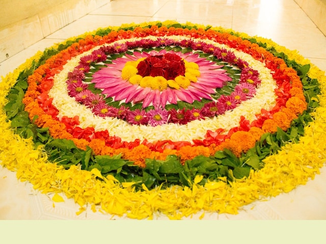 Onam also includes flowers, and what appeals to all age groups is Onam Pookalam or Onam rangolis made with flowers. (Representative image: Shutterstock)

