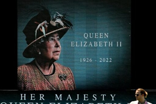 A portrait of Britain's late Queen Elizabeth II is displayed at the Cazalys Stadium on September 11, 2022 (Image: AFP)