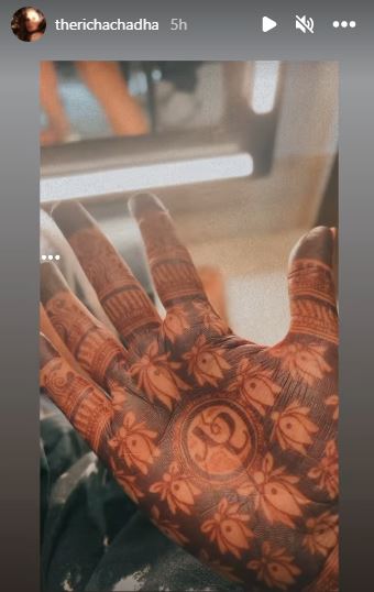 Richa Chadha shares a glimpse of her mehendi in latest video. 