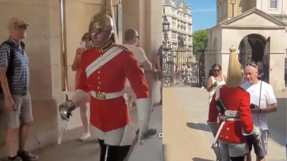Tourist Refuses to Move Out Of The Way of Queen's Guard, Video Goes