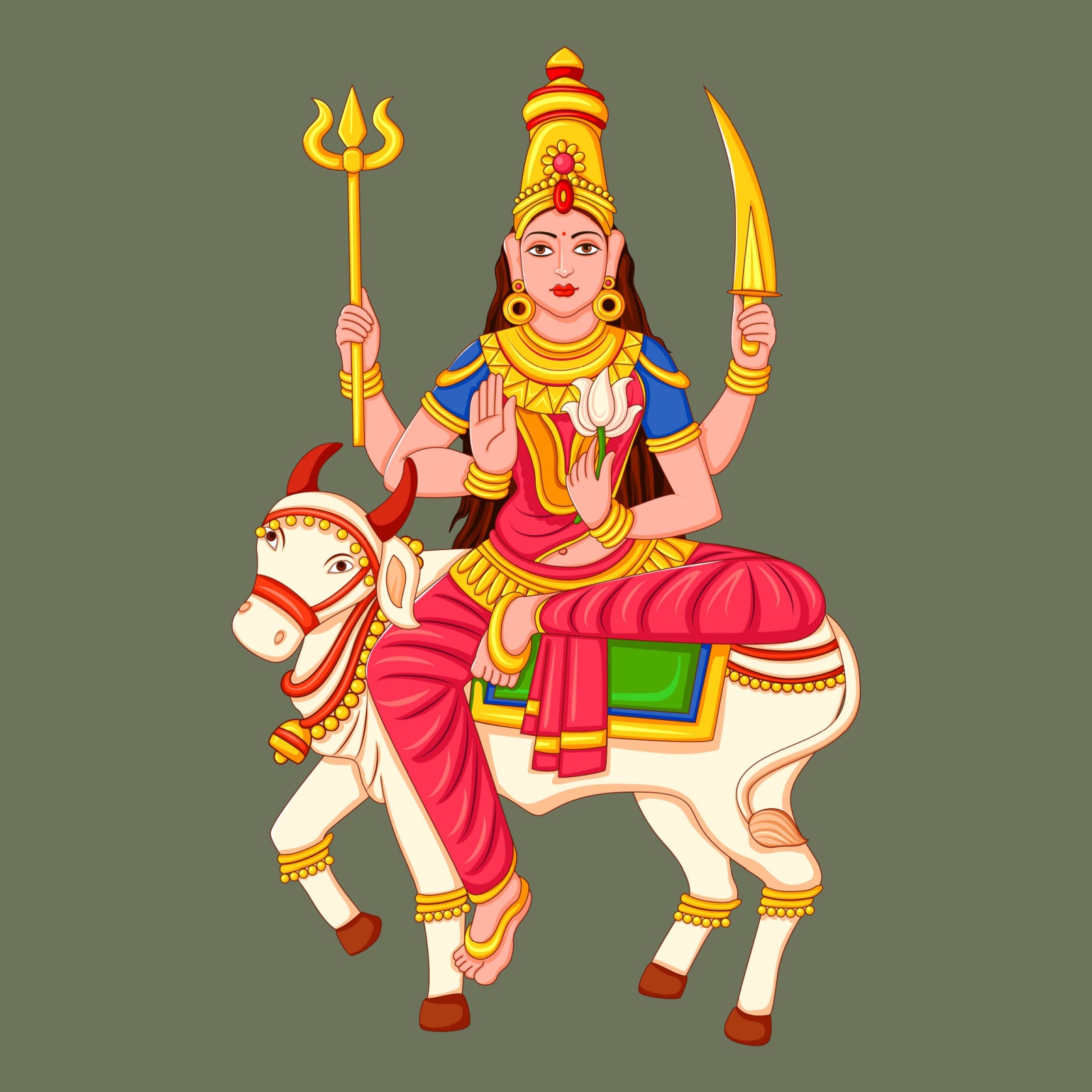 On the first day Mata Shailputri is worshipped She is also known as Hemavati and Parvati Representative image Shutterstock