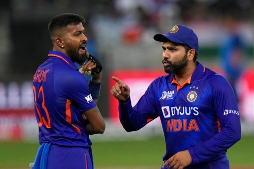 India's Hardik Pandya and Rohit Sharma (AP)