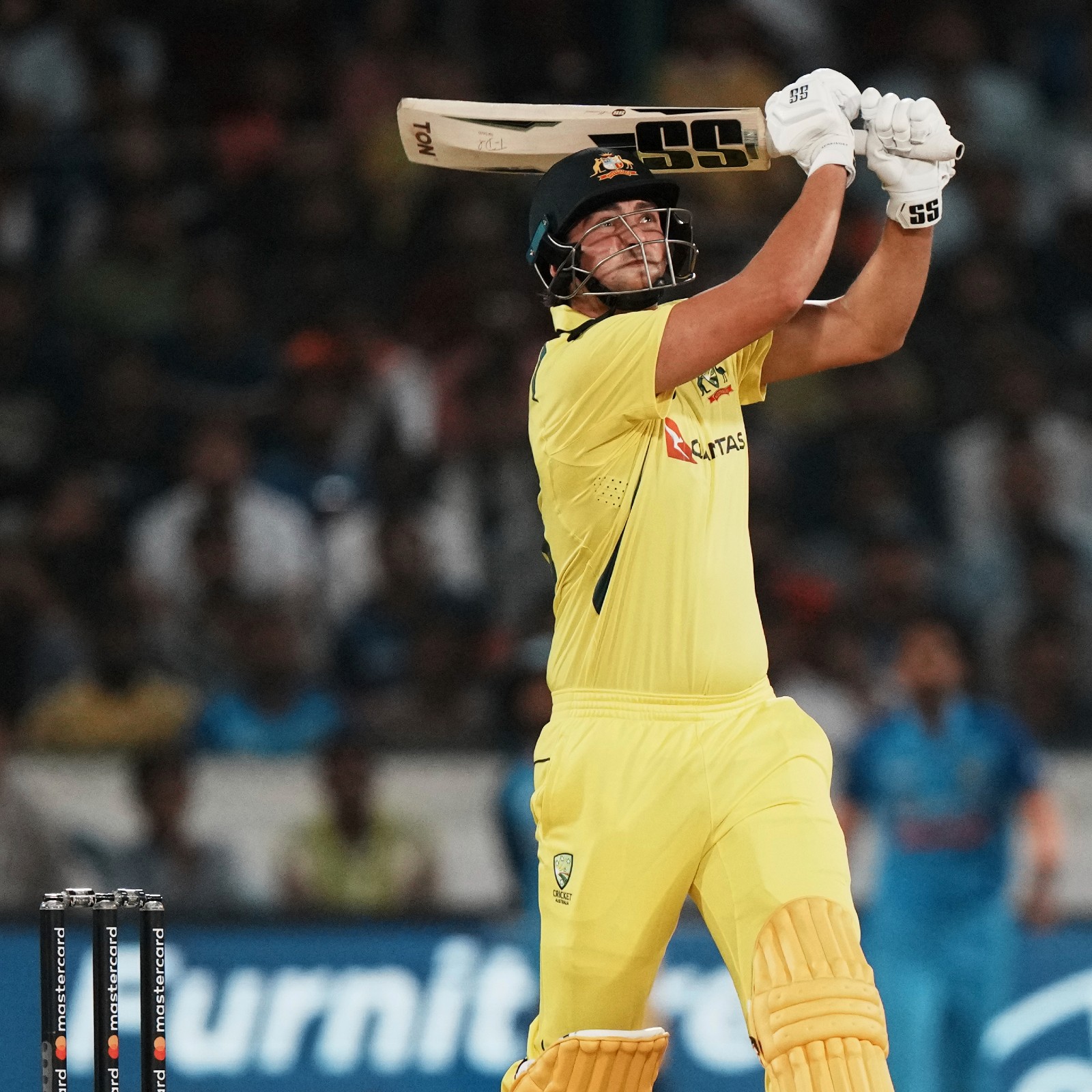 Australia's Tim David plays a shot during the third T20 cricket match  between India and Australia, in Hyderabad, India, Sunday, Sept. 25, 2022.  (AP Photo/Mahesh Kumar A Stock Photo - Alamy