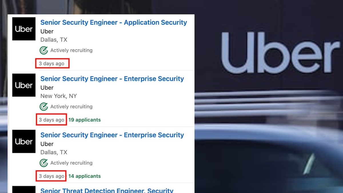 Uber Posts Series of Cyber Security Jobs After Getting Hacked, LinkedIn