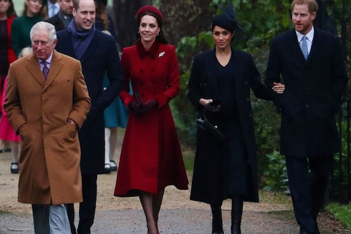 Britain's Prince Charles, Prince William and Catherine, along with Prince Harry and Meghan at St Mary Magdalene's church for the Royal Family's Christmas Day service on Sandringham estate on December 25, 2018. (File photo/Reuters)