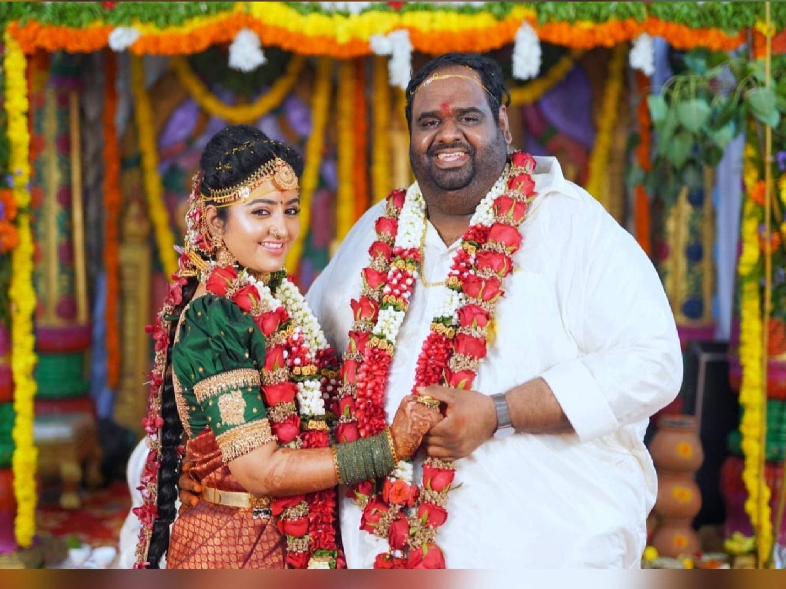 Kannada Actress Mahalakshmi Drops First Picture With Husband Post Her Marriage