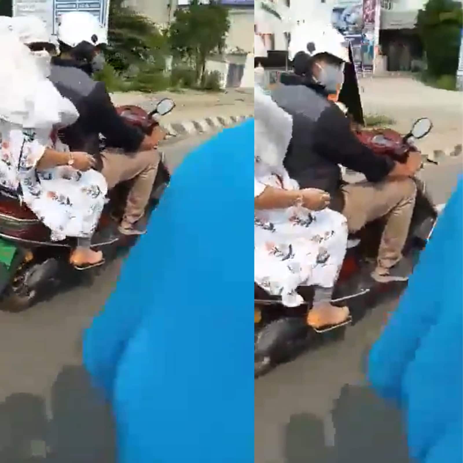 WATCH Husband Catches His Wife Red-handed With Lover on Scooty in Agra pic