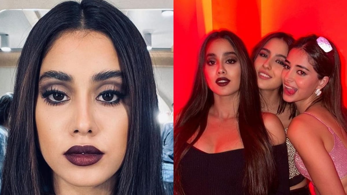 Janhvi Kapoor Transforms Into Morticia Addams For Halloween Bash; Poses With Sara Ali Khan, Ananya Panday