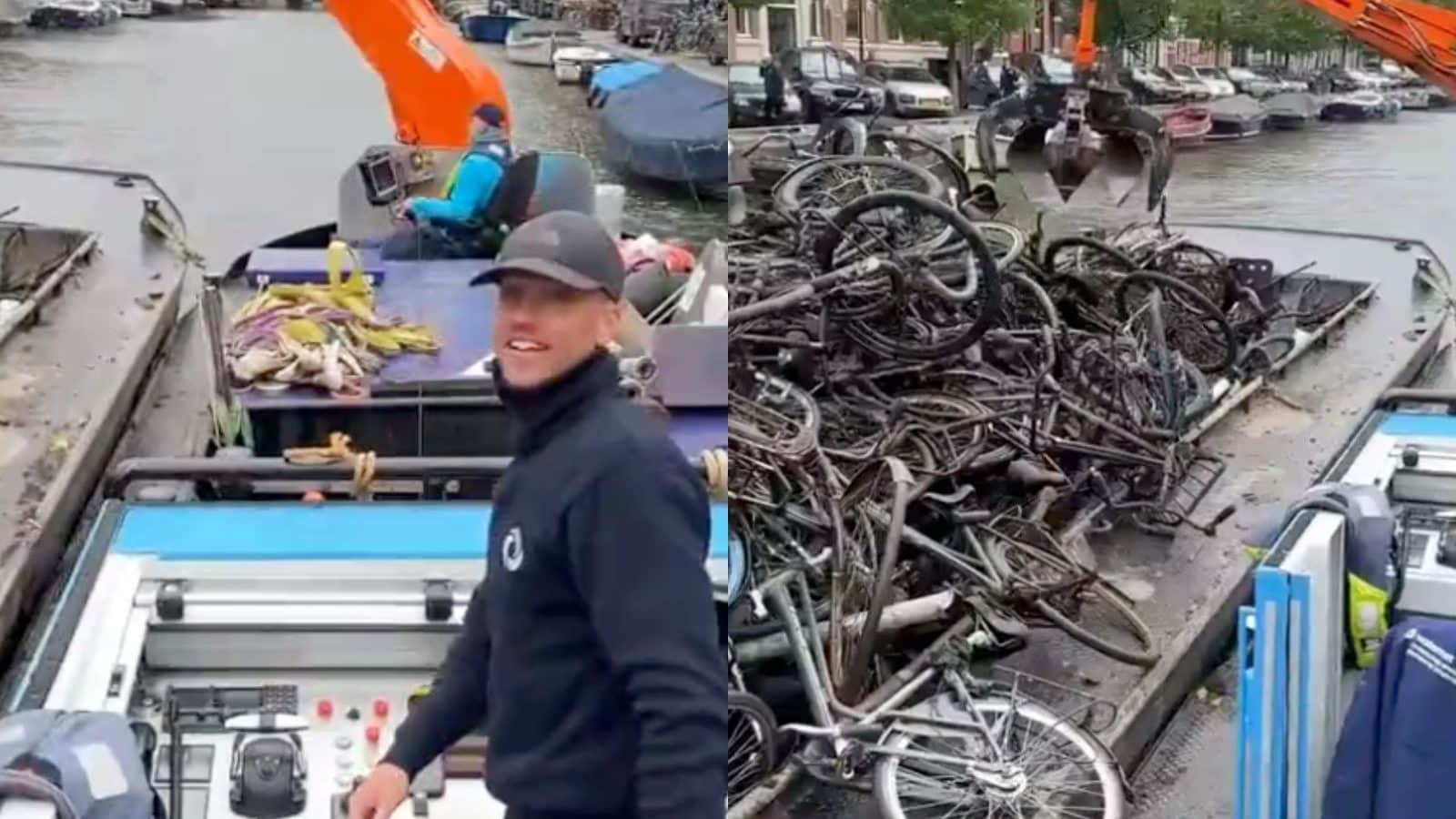 WATCH Dozens of Discarded Bikes Pulled out of Canal While Cleaning in
