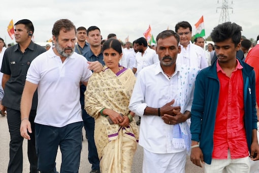 About 30 'Bharat Yatris', who are marching with the former Congress President have pledged their eyes for donation, the party said. (Photo by @INCIndia)