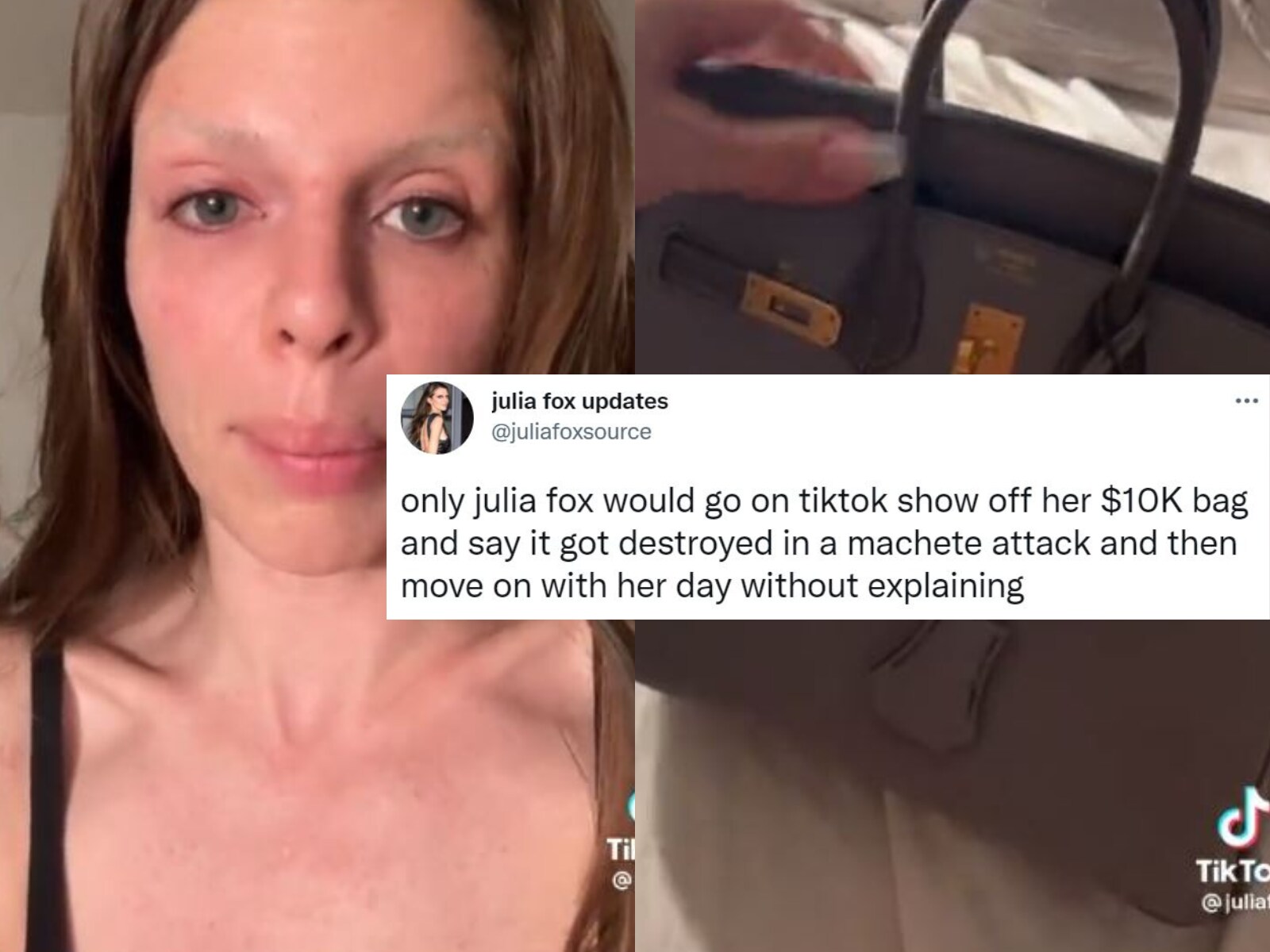 Julia Fox says her Hermès Birkin bag was 'attacked by a machete